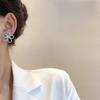 Korean Fashion Statement Luxury Silver Color Zircon Flower Earrings Accessories for Women Party Cute Earring Aesthetic Jewelry