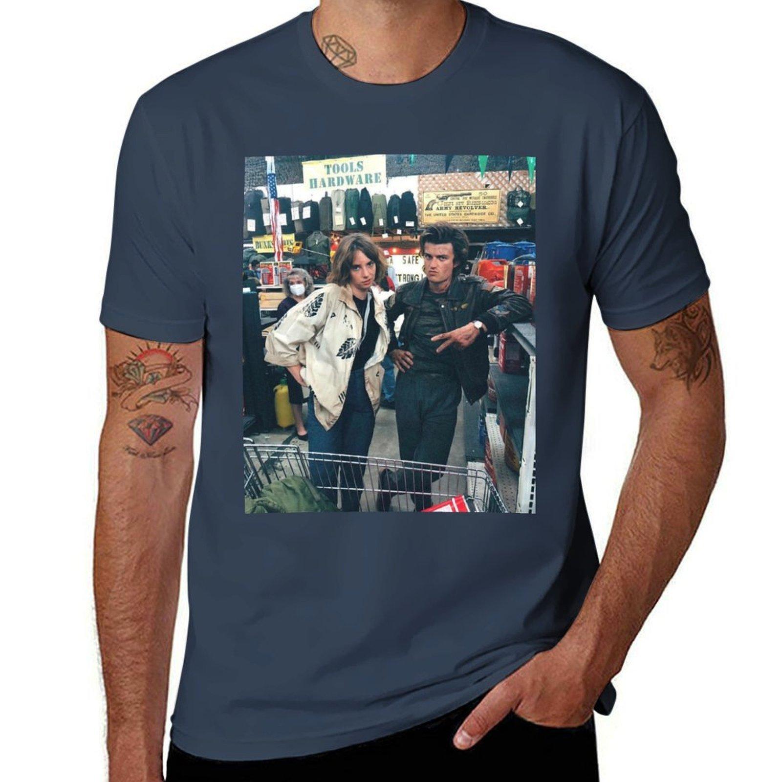 Joe keery and Maya Hawke TShirt Comfortable Basic Crew Neck Tee S