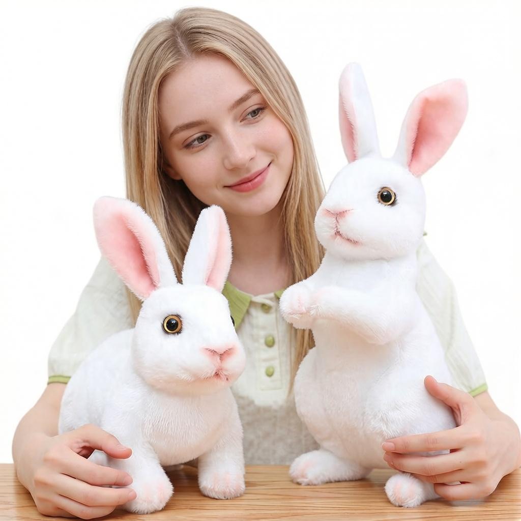 20/30cm Cute Simulation Rabbit Plush Lifelike Stuffed Animal Bunny Soft Doll Easter Birthday Gift Children Toy Home Decor
