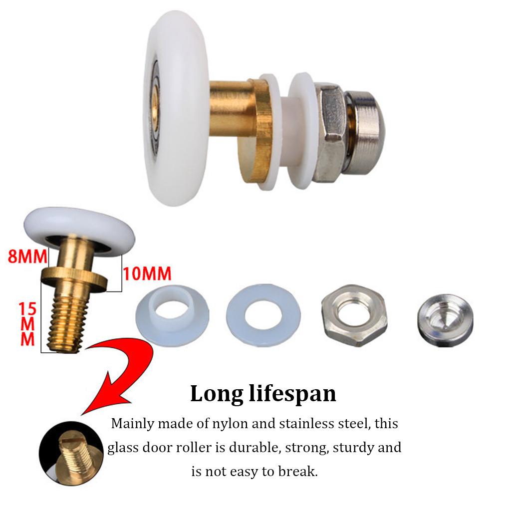 Shower Door Nylon Stainless Steel Roller Replacement Bathroom Toilet Washroom Sliding Doors Runner Upgrade Spare Parts