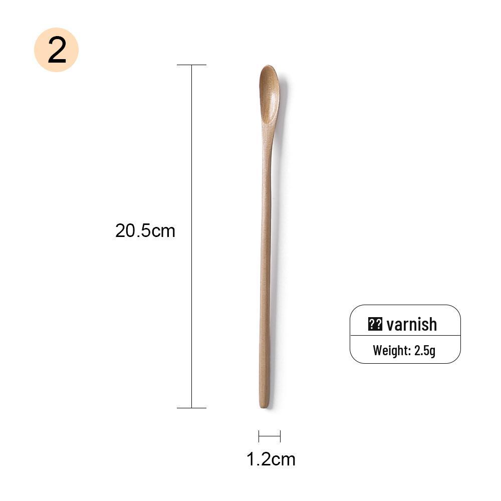Japanese Long-Handled Thin Wooden Stirring Spoon - Honey, Coffee, Paulownia & Nanmu Wood Tableware