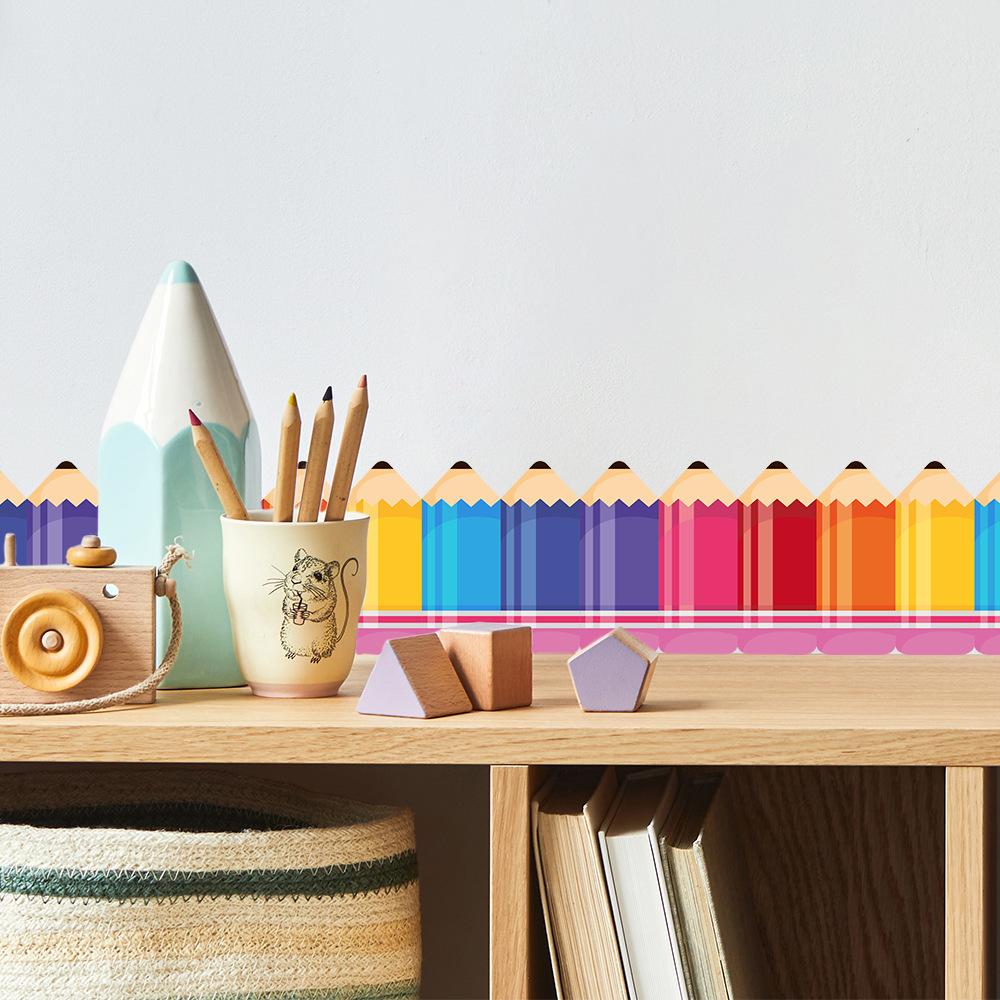 Personalisierte Buntstift-Taillenaufkleber für Schlafzimmer, Wohnzimmer, Eingangsbereich, Heimwanddekoration