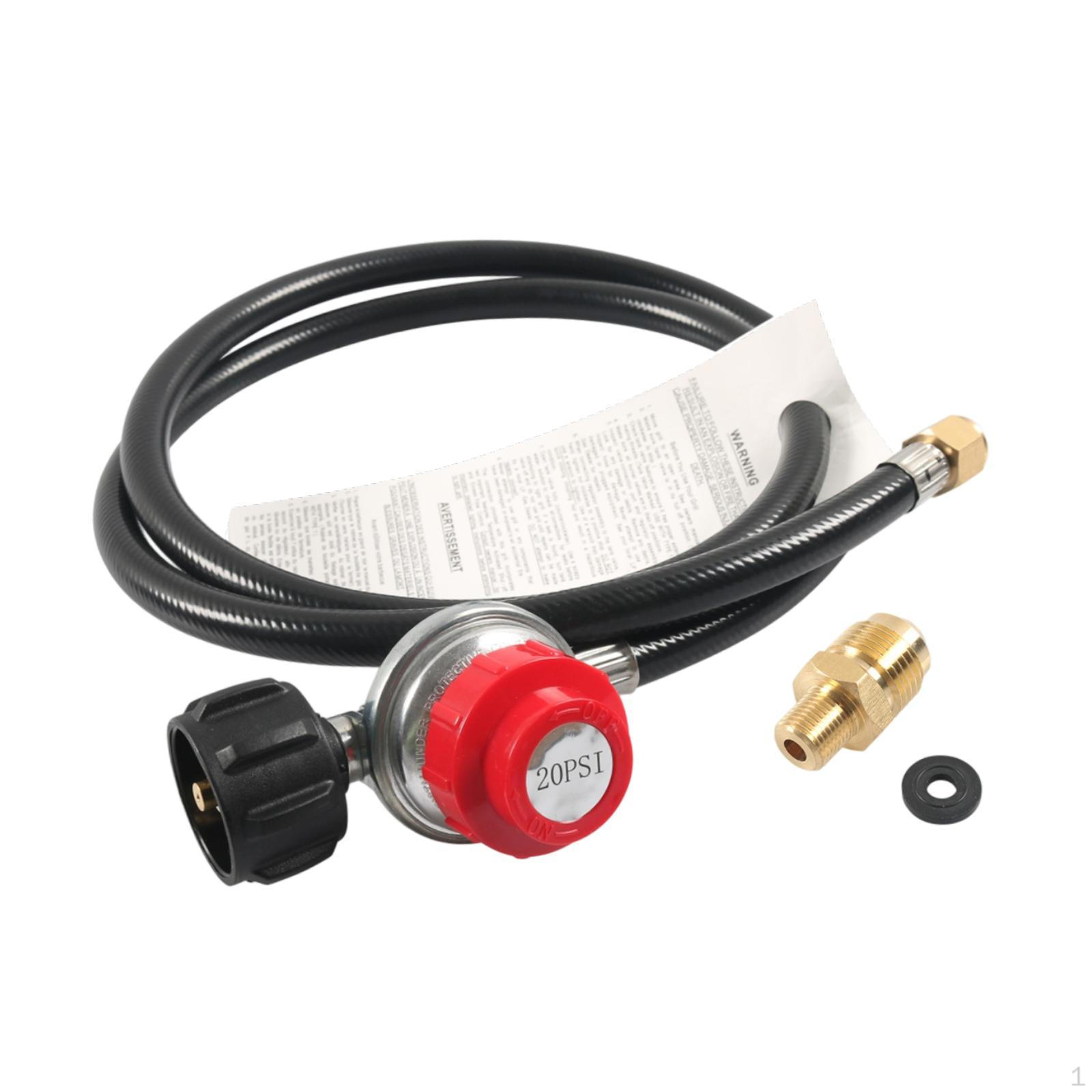

Adjustable Propane Regulator and Hose with 5 ft Qcc1 Replacement for Barbecues