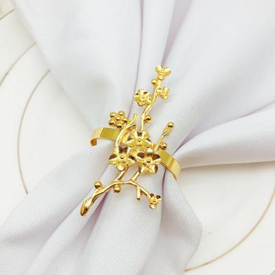 10pcs/lot New Plum Blossom Napkin Ring Metal Napkin Buckle Restaurant Napkin Ring Ring Stand Wedding Party Table Decoration