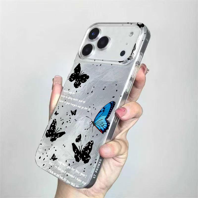 Cute Polka Dot Butterfly Transparent Hard Phone Case For Apple Iphone