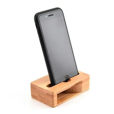 Support de téléphone portable en bambou respectueux de l'environnement Haut-parleur Support de bureau pour téléphone en bambou Maison