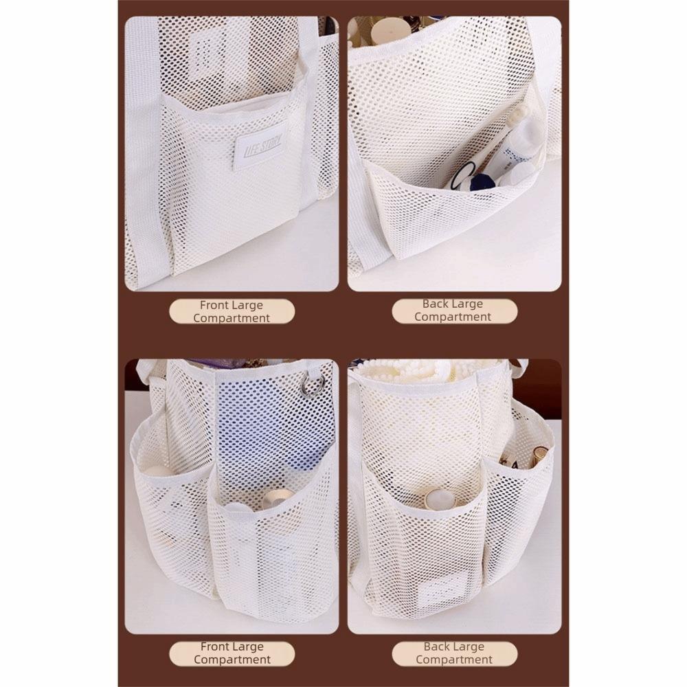 Multi Functional Pockets Mesh Beach Bag Multi-level Zoning Toiletry Organizer  Cruise Travel