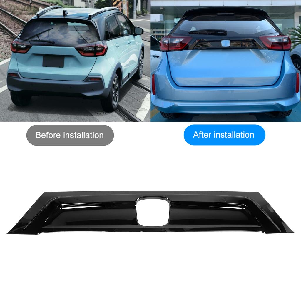Trunk Gate Lid Panel Rear Door Bottom Decorative Trim Protector Fit for Honda Fit Jazz GR 2020‑2021Black