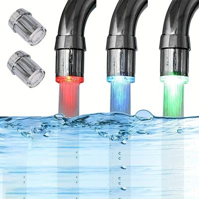 Luce per rubinetto dell'acqua a LED sensibile alla temperatura a 3 colori, rubinetto per flusso d'acqua che cambia colore per il bagno