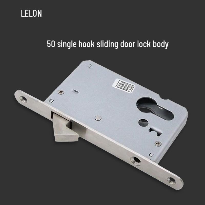 LeLang European Standard Sliding Door Hook Lock Body, 50mm Hole Spacing, Indoor Push-Pull Door Hardware Accessories.