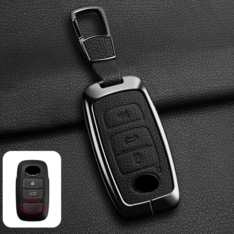 Zinc Alloy Leather for Toyota Yaris Ativ Raize Veloz Avanza Rush Perodua Daihatsu Malaysia Remote Key Case Cover Accessories