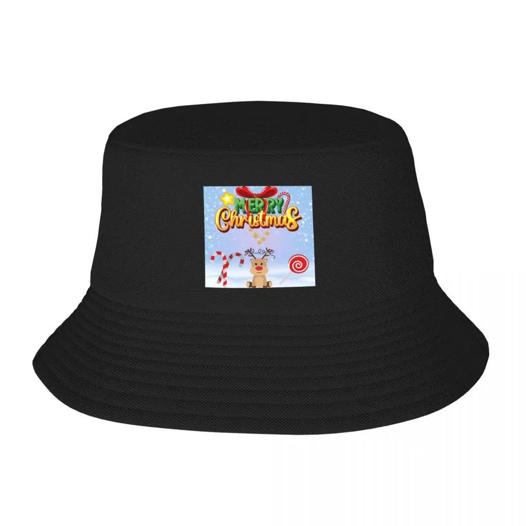 New Merry Christmas Bucket Hat Golf Wear Sun Cap Hats For Women Unisexs