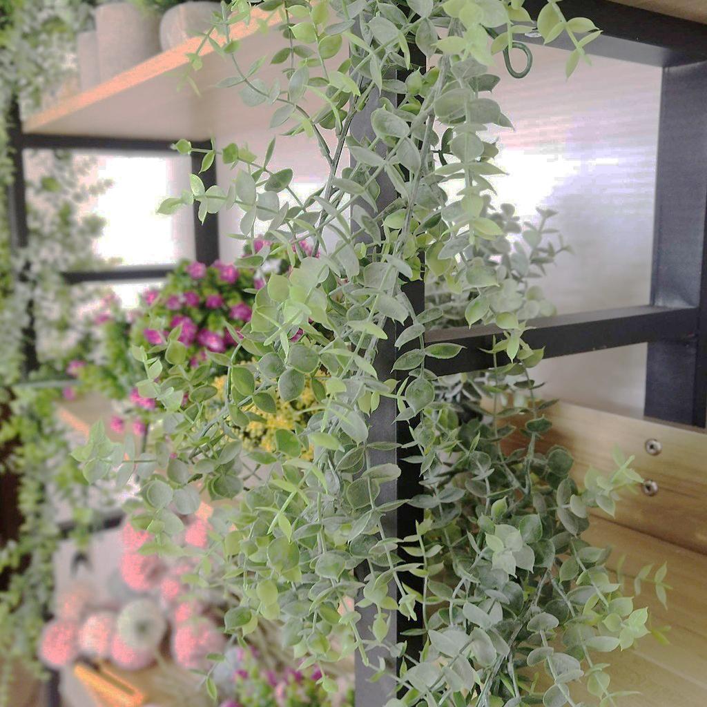 Green Hanging Artificial Plant Eucalyptus Vine Leaves Home Garden Room Decor Fake Plants Grass Wedding Party Wall Decora