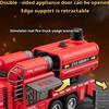 1:50 Scale Smoke Exhaust Fire Truck Model Toys Metal Diecast Spray Water Pull Back Sound Light Rubber Tires Boys Educational Toy
