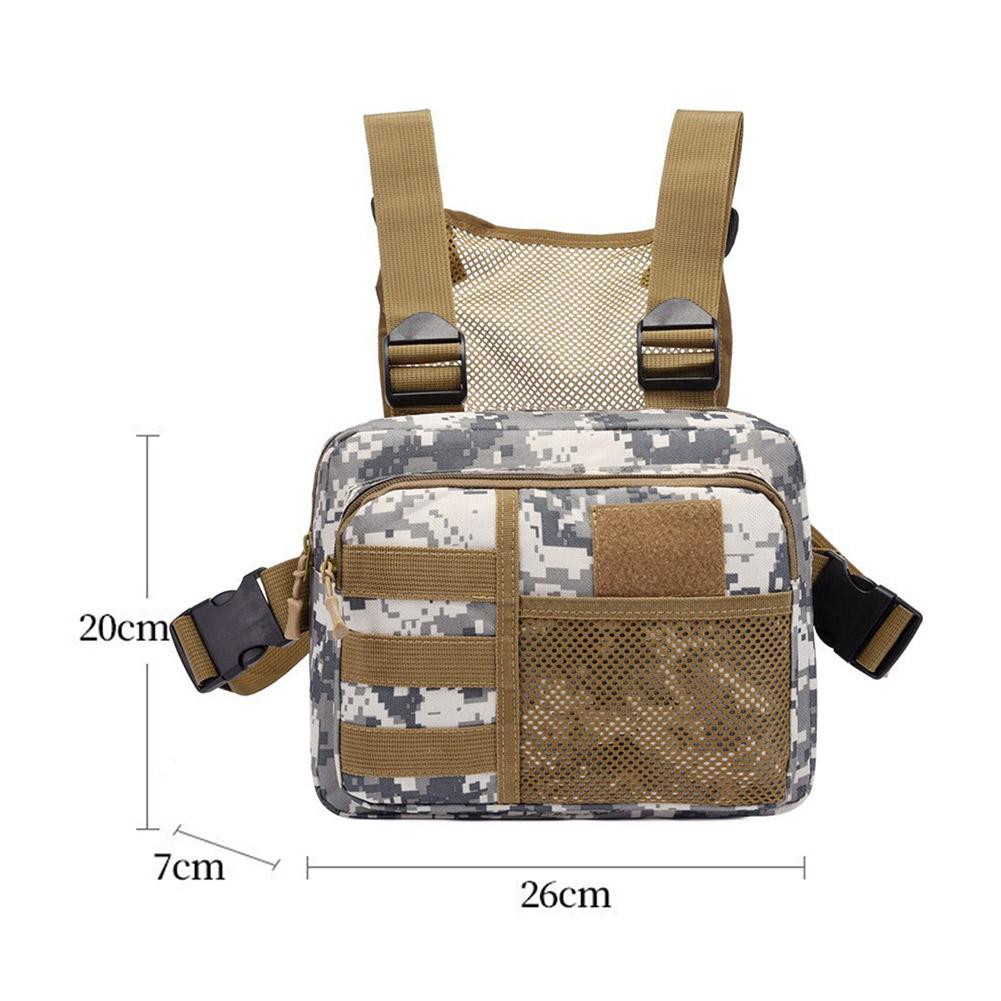 Tactical Chest Bag Unisex Running Vest Bag with Adjustable Straps Lightweight Front Vest Bag Large Capacity Outdoor Climbing Bag