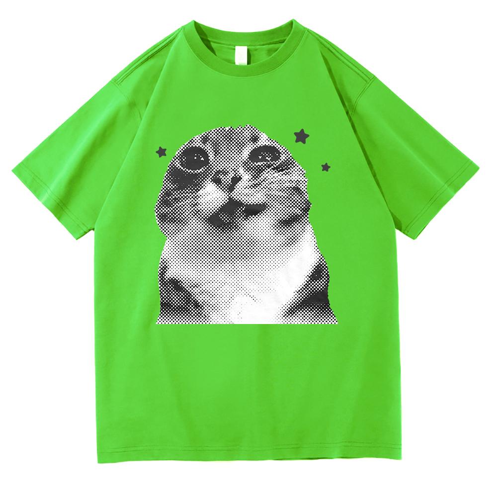 Y2k Retro Freaky Cat T Shirt Kawaii Unisexunisex Clothing Cotton Clothes Graphic Tops For Cat Lover Gifts Hight Quality T Shirts