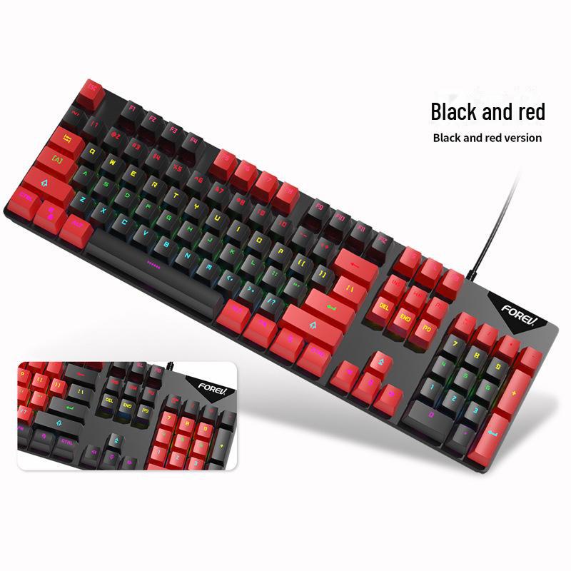 FVQ302 Wired Mechanical Gaming Keyboard - Luminous Backlight, Blue Axis