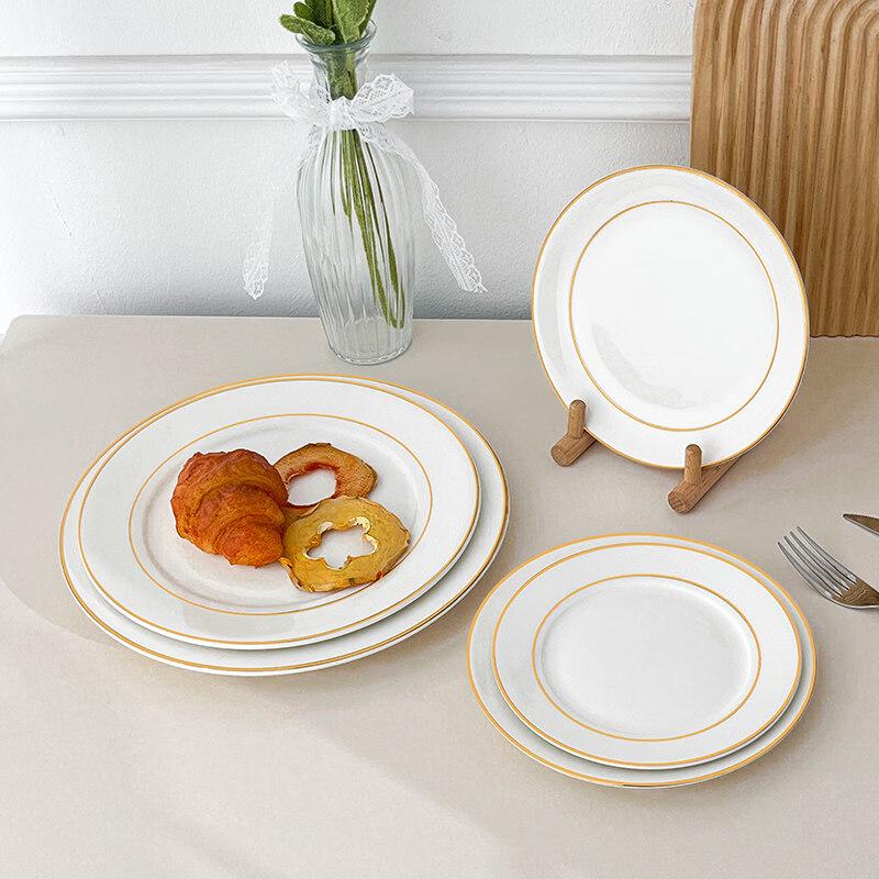 Nordic Ceramic Gold Edge Bone Plate Set