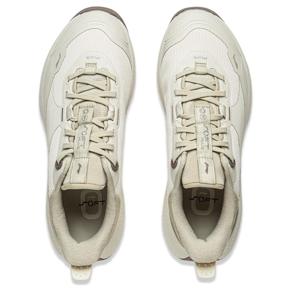 Li Ning SOFT PLUS Cushioning, Wear Resistant Low top Casual Shoes Women's Beige AGLU088-4