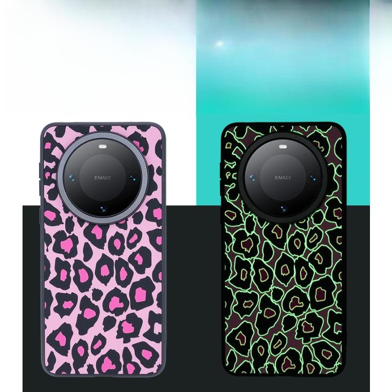 This Is A Leopard-print Luminous Skin-like Phone Case for Huawei Mate70pro and A Light Luxury Creative Anti-drop Protective Case for MATE60P