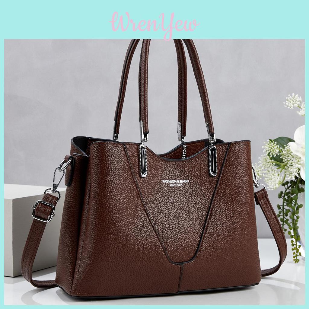 Womens Pu Large Tote Handbag With Top Handle And Shoulder Strap For Daily Commute