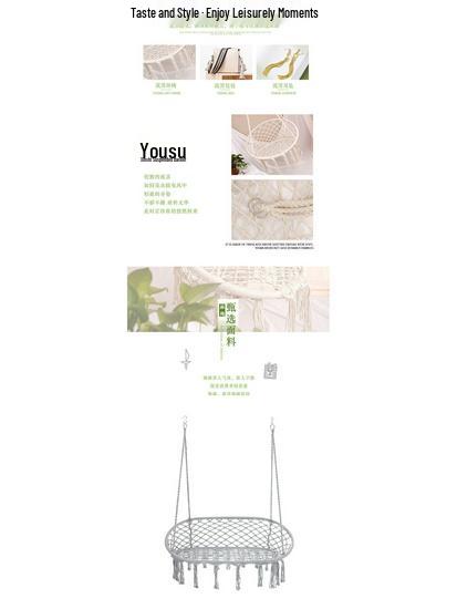 Nordic Indoor Outdoor Double Hanging Chair Swing with Tassel Cradle - Cotton and Linen Hammock for Homestay or Balcony.