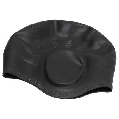 Silicone Swimming Cap Ear Protection Three Dimensional Ergonomic Waterproof Bath Swimming HatBlack