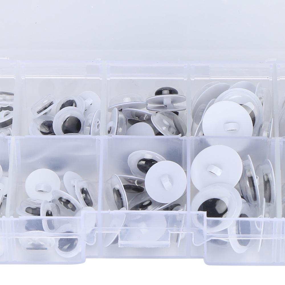 100pcs Black and White Sew On Plastic Eyes Assorted Size DIY Craft Eyes Kids DIY Craft