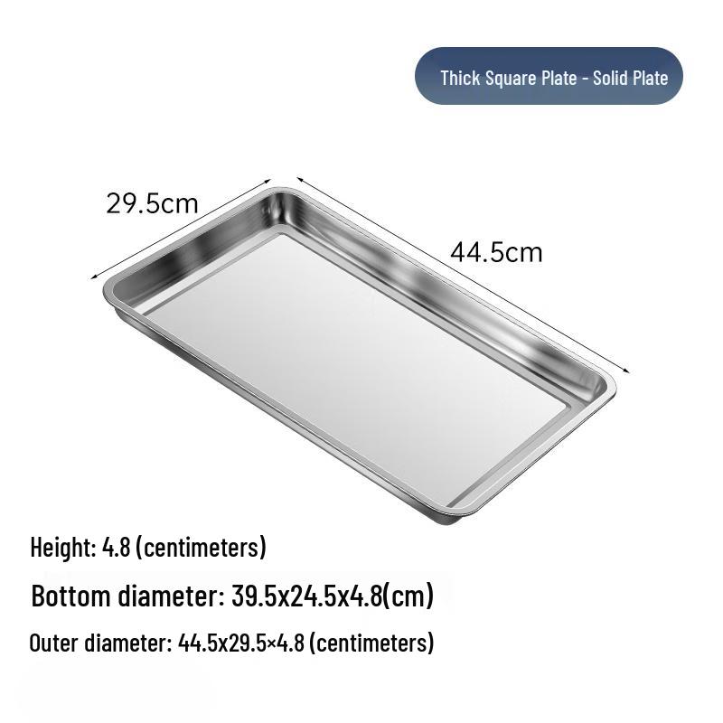 Stainless Steel Rectangular Serving and Steaming Tray
