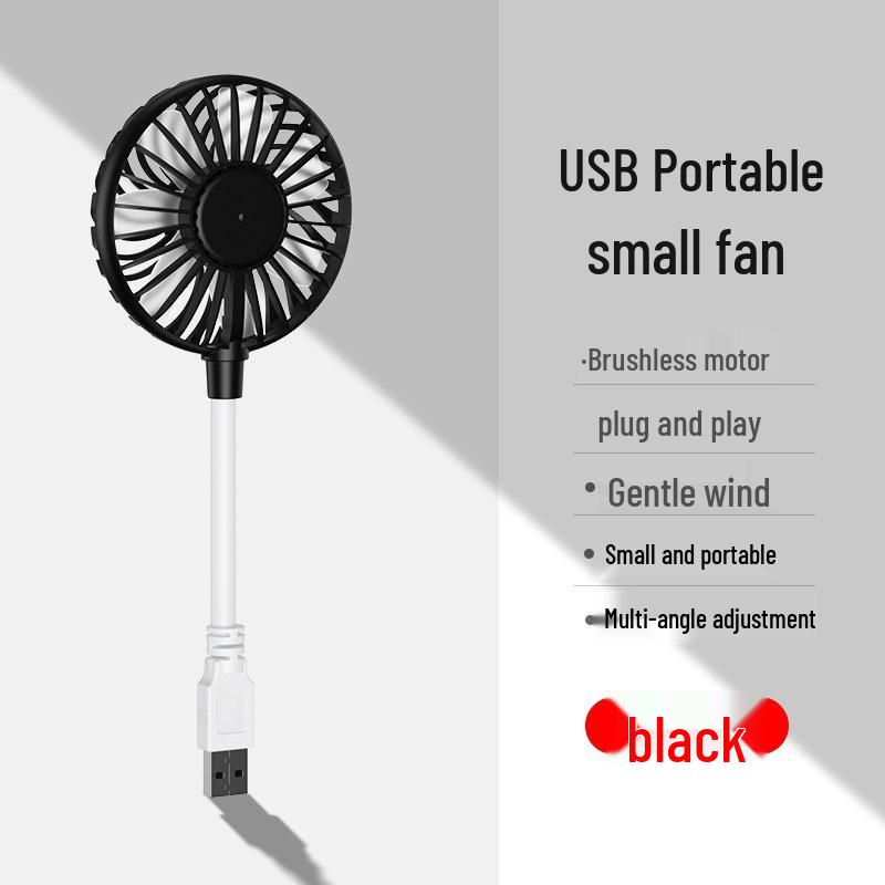 USB-Powered Silent Portable Desk Fan with Brushless Motor 0 mAh