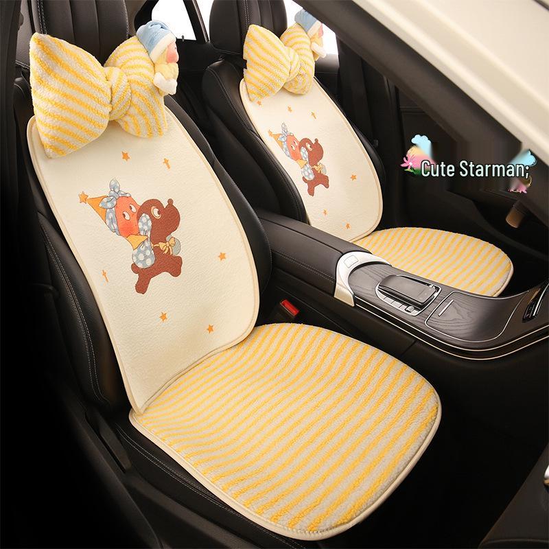 Starman Cute Winter Plush Car Seat Cushion for Geely Galaxy L6 A7 Xingyuan E5