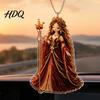 Double-sided Printed Ornaments 2D Flat Acrylic Christmas Ornaments Bead Embroidered Art Goddess