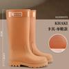 New Red Rain Boots Women's Autumn and Winter New Thickened-soled Boots Knight Boots Straight Boots Travel High Single Boots