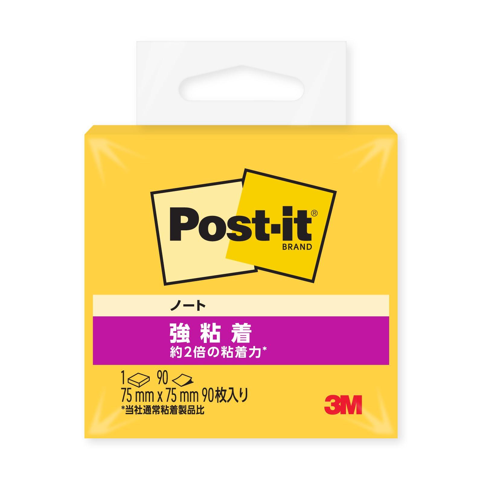 3M Клейкие Extra Strong 75 x 75 90 Стикеры Post-it, Клейкие, Большие, Желтые, мм, листов, 654SS-YN