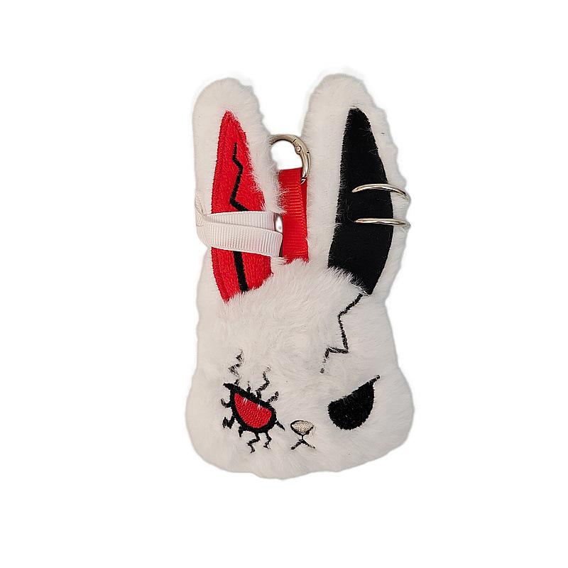 Portachiavi Peluche Coniglio Scuro Creativo: Ciondolo Animale Carino Regalo