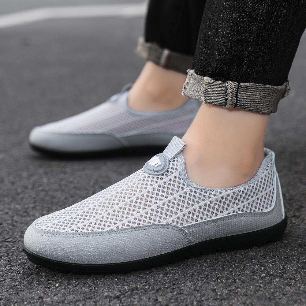Foreign Trade Net Shoes Men's Summer Fashion Breathable Light Casual Shoes Mesh Doudou Shoes One Pedal Men's Shoes
