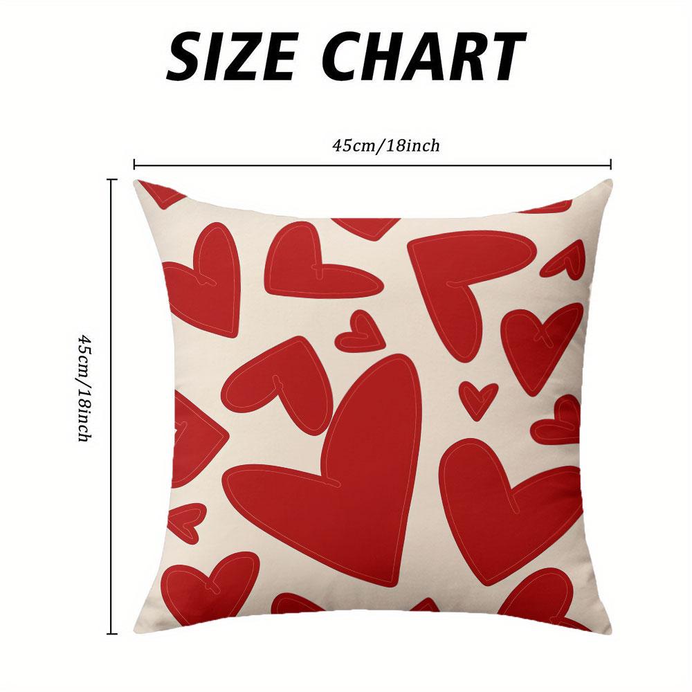 Romantic Cream Red Heart square Jacquard Pillow Cover for Sofa Office Waist Cushion Cover Home Decorative Pillowcase