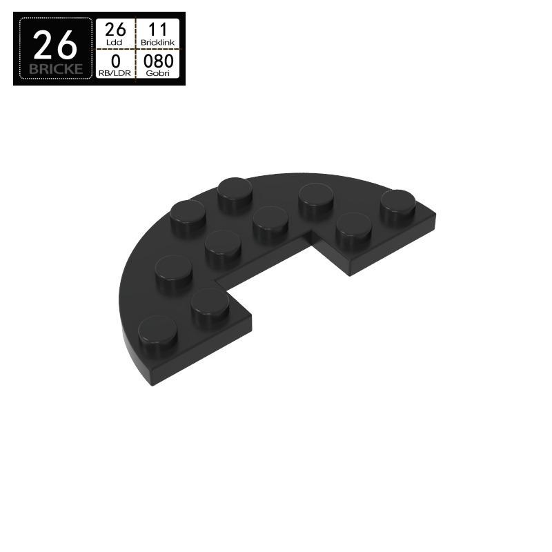 BRICKE 3x6 Half-Round Special Plate for LEGO 18646 MOC DIY Building Blocks 50g (~30 pcs)