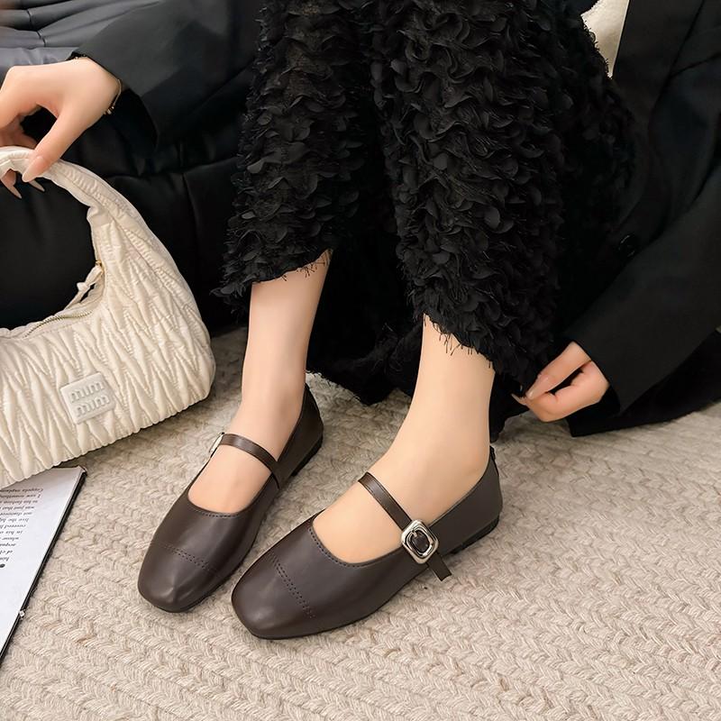 Fashion Mary Jane Shoes for Women 2025 Retro Flat Women's Single Shoes Soft and Comfortable Ballet Shoes Women Zapatos De Mujer