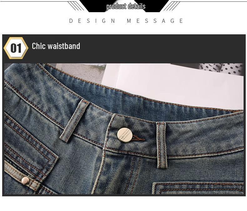 Ancola Women's 2024 Slim Red High-Waisted Straight-Leg Jeans: Casual Tencel Cotton for Spring and Autumn