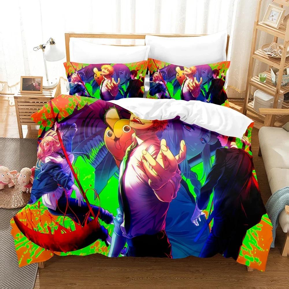 3D Print Anime Chainsaw Man Bedding Sets Duvet Cover Set With Pillowcase Twin Full Queen King Bedclothes Bed Linen Home Textiles