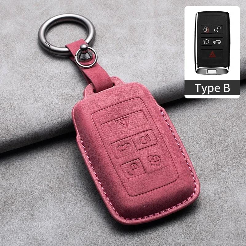 Leather Car Remote Key Case Cover for Land Rover Range Rover Sport Evoque Freelander Velar Discovery for Jaguar XE XJ XF Guitar