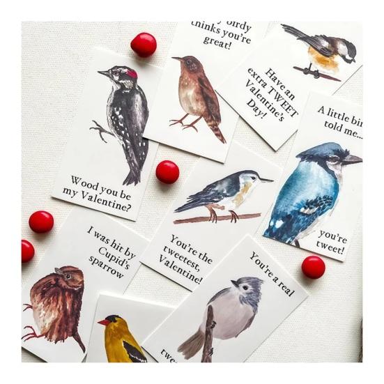 

8 шт. Листівок на День Святого Валентина з пташками Милі вітальні листівки на тему птахів для любителів птахів Унікальні листівки з парою пташок Подарунок на річницю Дня Святого Валентина для нього/неї A