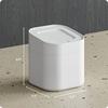 Compact Mini Trash Can Wastebasket Indoor Office Round Design Push-Top Closure Lightweight 2L Capacity Ideal Bathroom Car Craft