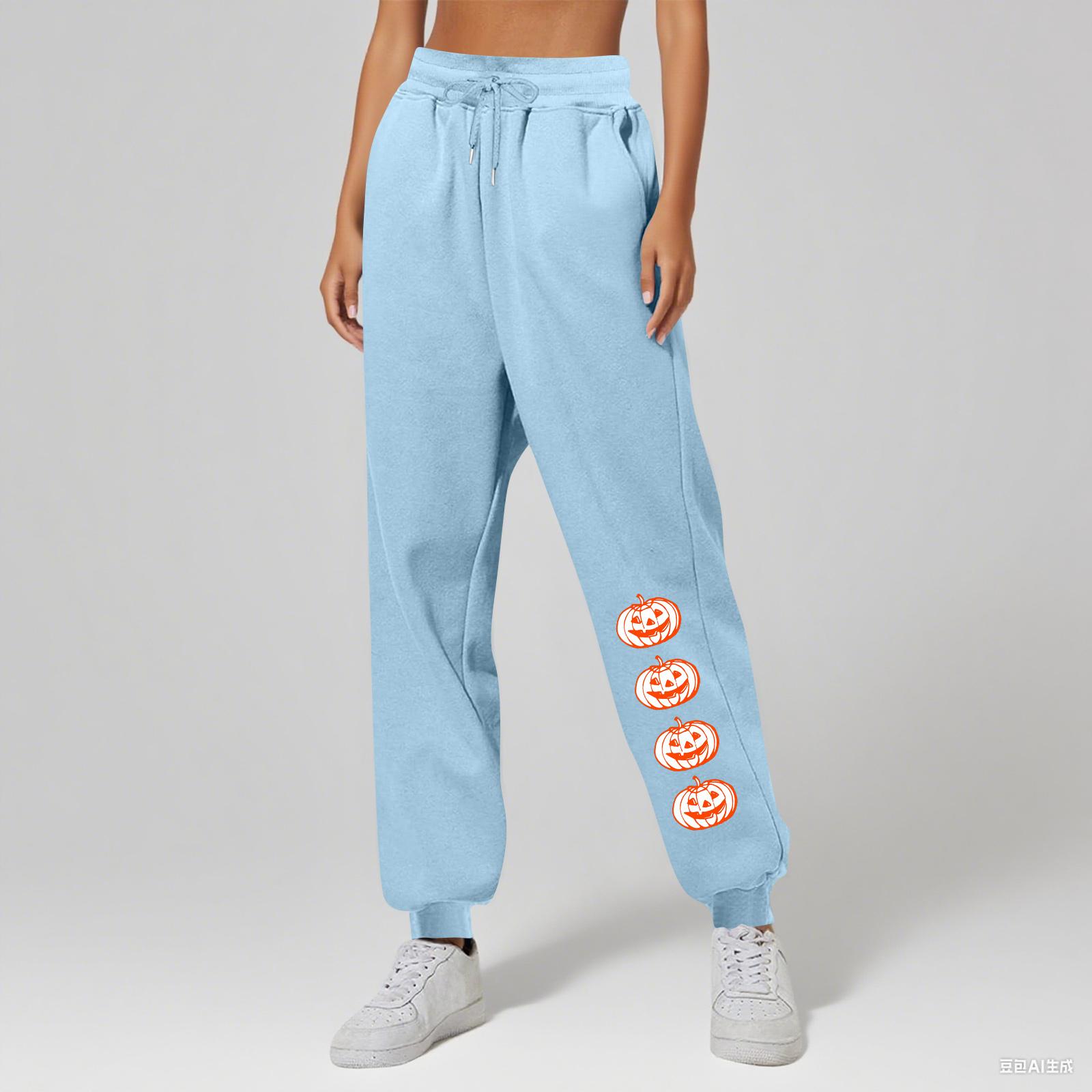 

Женские брюки унисекс с принтом, повседневные, с карманами и кулиской S