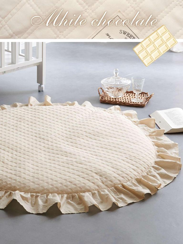 Sweet Mommy Sunny Mat, Washable, 100% Cotton, Baby Mat, Monthly Photo, Sleeping Position Art, Play Mat, Ibul Fabric [White Chocolate]