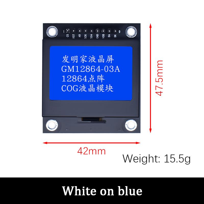 LIZAO LCD12864-03A 12864 LCD Display Module SPI Serial Port Dot Matrix with Metal Iron Frame for Arduino DIY Projects