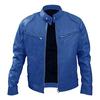 Business Gentleman Zip Cardigan Pocket Decorative PU Leather Stand-Up Collar Slim Leather Jacket Jacket