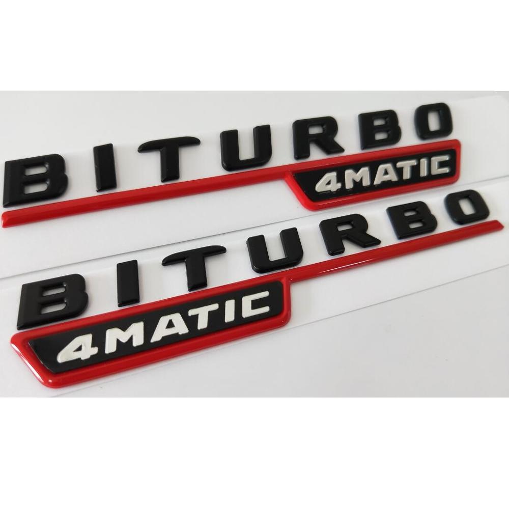 Pro Mercedes Benz AMG W212 W213 W204 W205 C205 W253 C253 W166 C292 BITURBO 4MATIC 1 Pár Znaků na Blatník Znaky Samolepka YN1
