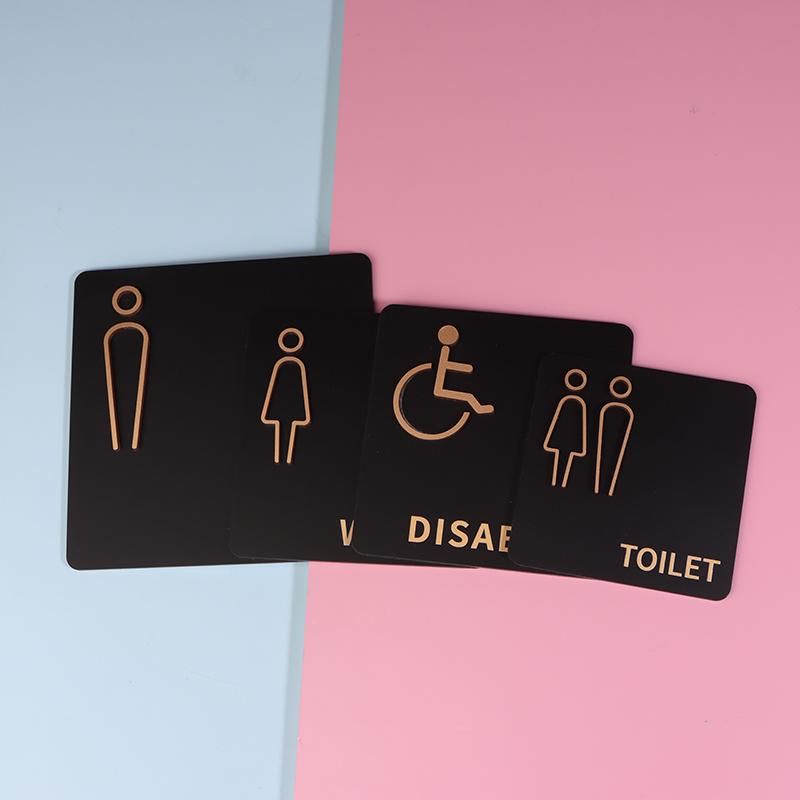 1pc New Acrylic Washroom Signage Men's And Women's Bathroom Public Toilet Door Signage Hotel Toilet Reminder Signs